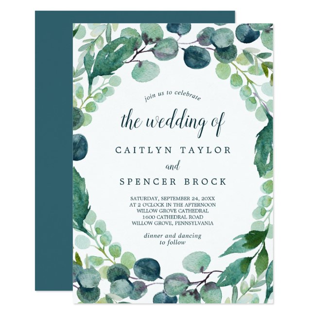 Lush Greenery and Eucalyptus The Wedding Of Invitation