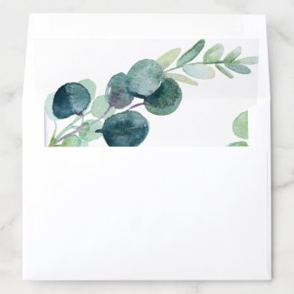 Lush Greenery and Eucalyptus Wedding Envelope Liner