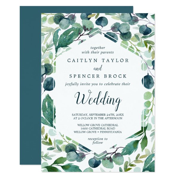 Lush Greenery and Eucalyptus Wedding Invitation