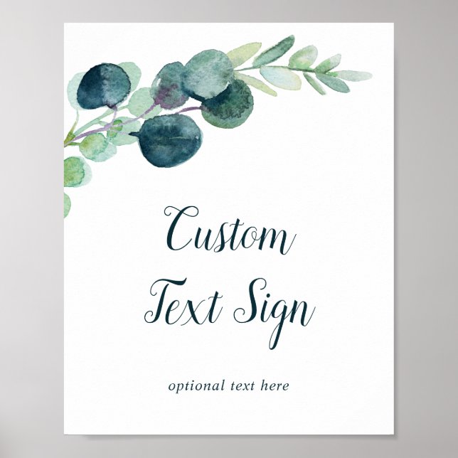 Lush Greenery Bridal Shower Custom Text Sign (Front)