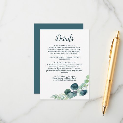 Lush Greenery  Eucalyptus Details Enclosure Card