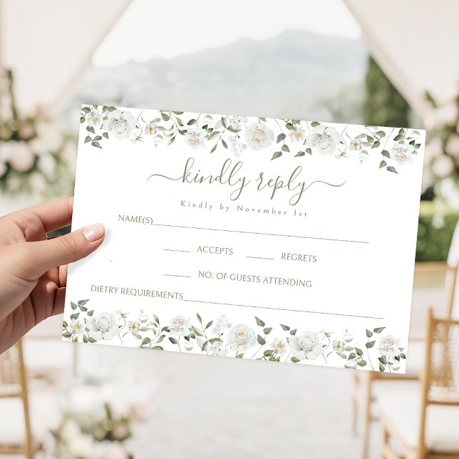 Lush Greenery Eucalyptus Floral Wedding RSVP card (Creator Uploaded)
