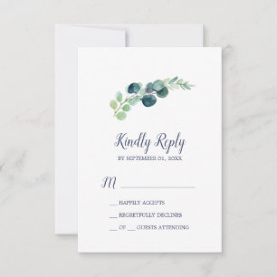 Lush Greenery & Eucalyptus Simple RSVP Card