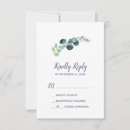 Lush Greenery  Eucalyptus Simple RSVP Card