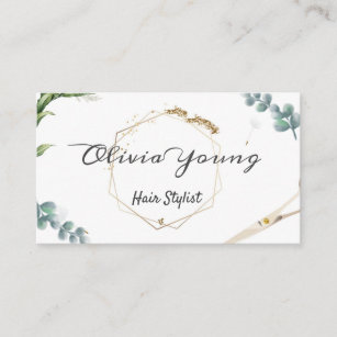 Lush Greenery floral natural Business Card