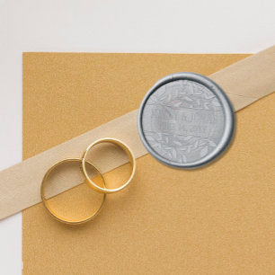 Lush Greenery Names & Wedding Date Wax Seal Sticker