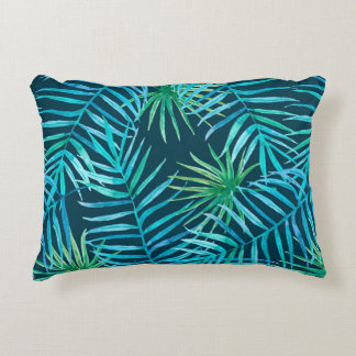 Lush greenery of tropical plants from jungle seaml accent pillow