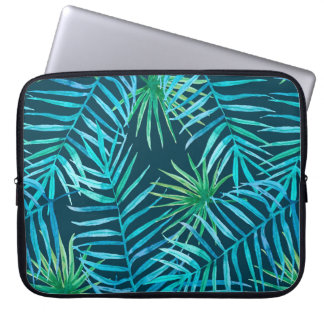 Lush greenery of tropical plants from jungle seaml laptop sleeve