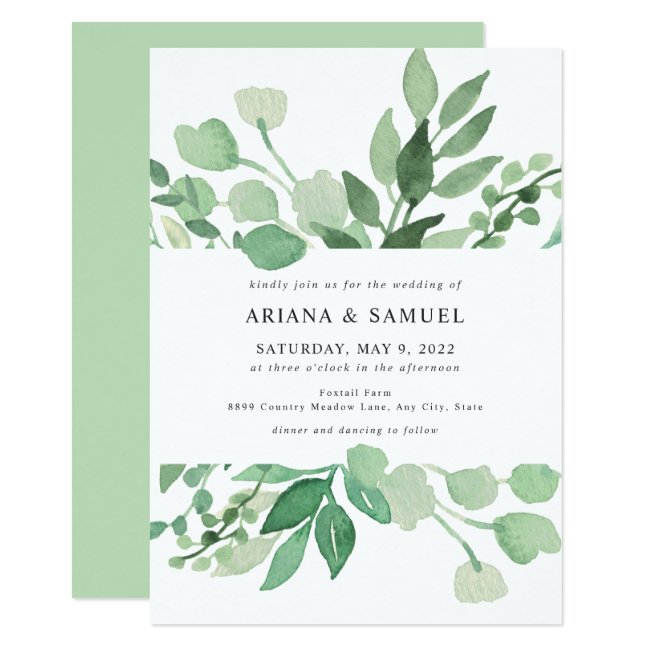 Lush Greenery wedding invitation 4197