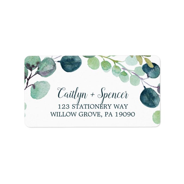 Lush Greenery Wedding RSVP Address Labels (Front)