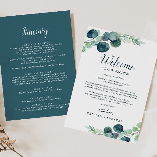 Lush Greenery Welcome Letter  Itinerary