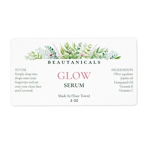 Lush Greenery White Serum Labels