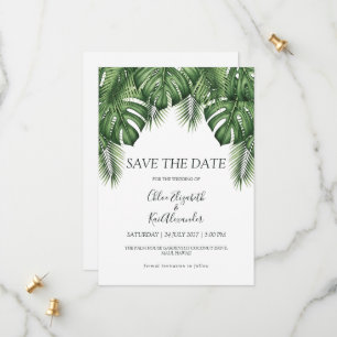 Lush Hawaiian Greenery Botanical Destination Save  The Date