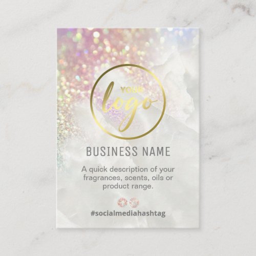 Lush Holographic Glitter Pastel Fragrance List Business Card