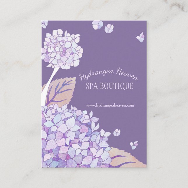 Lush Hydrangeas Spa Appointment Card (Front)