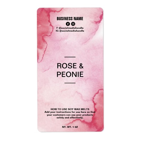 Lush Ink Pink Soy Wax Melt Labels
