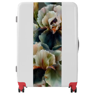 Lush Iris Floral Art Elegant White Travel Luggage