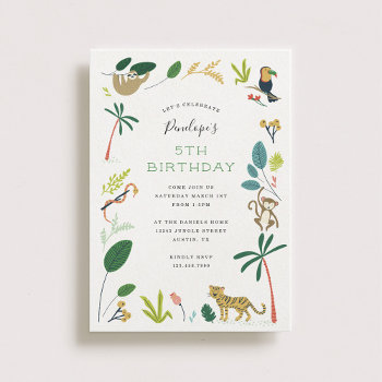 Lush Jungle Birthday Party Invitation by origamiprints at Zazzle