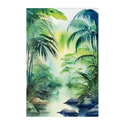 Lush Jungle Watercolor Acrylic Print