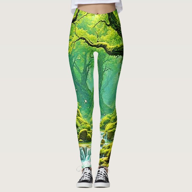 Lush Jungle Waterfall Bliss Leggings (Front)