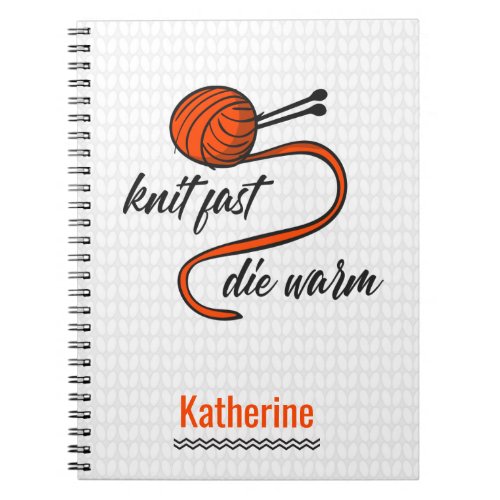 Lush Lava Orange Knit Fast Die Warm Notebook