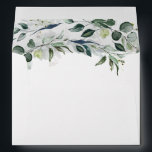 Lush Leafy Greenery and Eucalyptus Watercolor Chic Envelope<br><div class="desc">Leafy greenery and eucalyptus foliage elegant watercolor wedding envelopes</div>