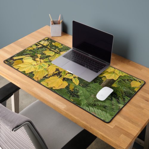 Lush Leaves and Ferns Forest Photographic Desk Mat