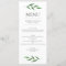 Lush Leaves Elegant Watercolor Wedding Menu