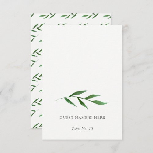 Lush Leaves Elegant Wedding Escort Card