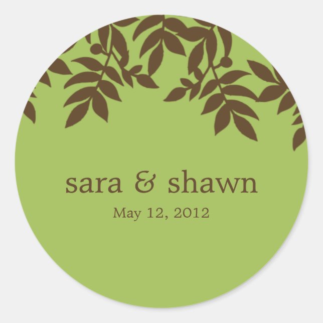 Lush Leaves Favor Stickers or Envelope Seals (Front)