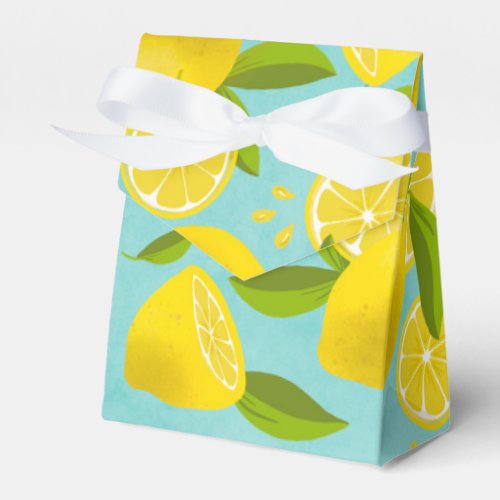 Lush Lemon _ teal Party Favor Box