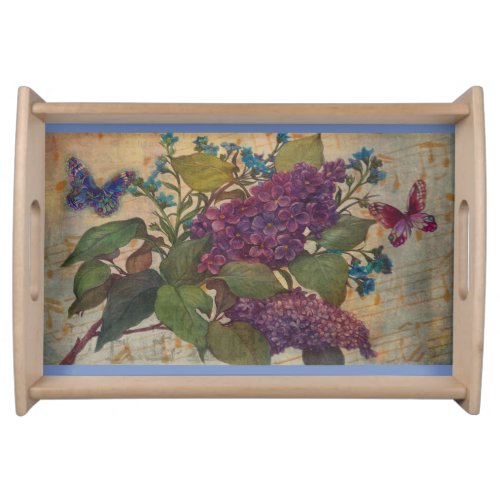 Lush Lilac  Butterflies Serving Tray