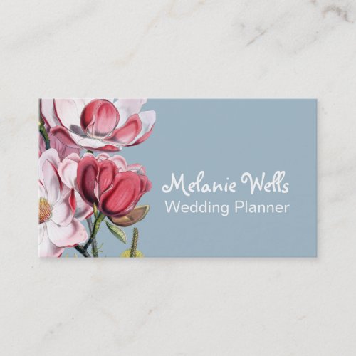 Lush Magnolias Wedding Planner With Whimsical Type Business Card