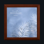 Lush Palm Leaf Wedding Bridesmaid Blue ID956 Gift Box<br><div class="desc">A trendy color palette in shades from steel gray to windsor blue; sparkling geometric frames and elegant design layouts, provide the basis for this exciting wedding suite. Whether you're planning a destination wedding or staying close to home, this delicate palm leaf design set makes an eye-catching choice. This coordinating gift...</div>