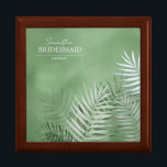 Lush Palm Leaf Wedding Bridesmaid Moss Green ID956 Gift Box<br><div class="desc">A trendy color palette in shades from soft tea and moss to dark hunter green; sparkling geometric frames and elegant design layouts, provide the basis for this exciting wedding suite. Whether you're planning a destination wedding or staying close to home, this delicate palm leaf design set makes an eye-catching choice....</div>