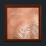 Lush Palm Leaf Wedding Bridesmaid Terra Ctta ID956 Gift Box<br><div class="desc">A trendy color palette in shades of terra cotta, copper and rust; sparkling geometric frames and elegant design layouts, provide the basis for this exciting wedding suite. Whether you're planning a destination wedding or staying close to home, this delicate palm leaf design set makes an eye-catching choice. This coordinating gift...</div>