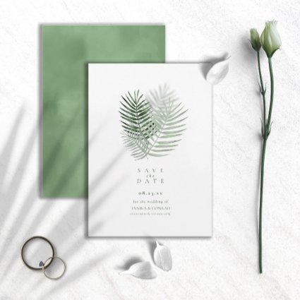 Lush Palm Leaf Wedding Moss Green ID956