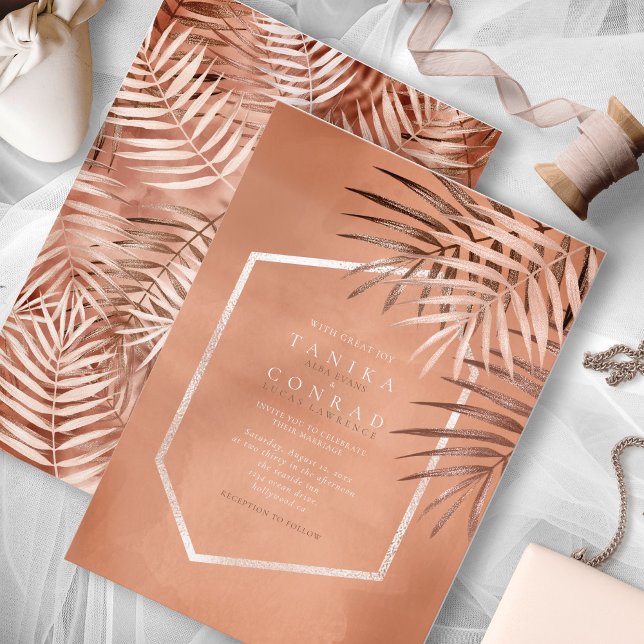 Lush Palm Leaf Wedding Terra Cotta ID956 (Creator Uploaded)