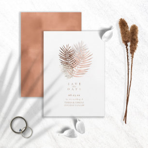 Lush Palm Leaf Wedding Terra Cotta ID956 Save The Date