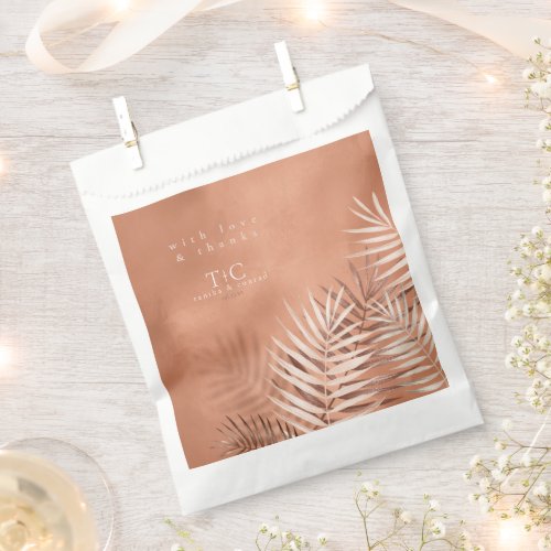 Lush Palm Leaf Wedding Thanks Terra Cotta ID956 Favor Bag