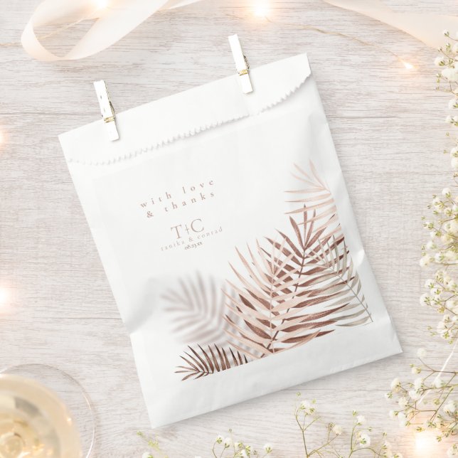 Lush Palm Leaf Wedding Thanks Terra Cotta/W ID956  Favor Bag (Clipped)