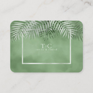 Lush Palm Leaf Wedding Website Moss Green ID956 Enclosure Card