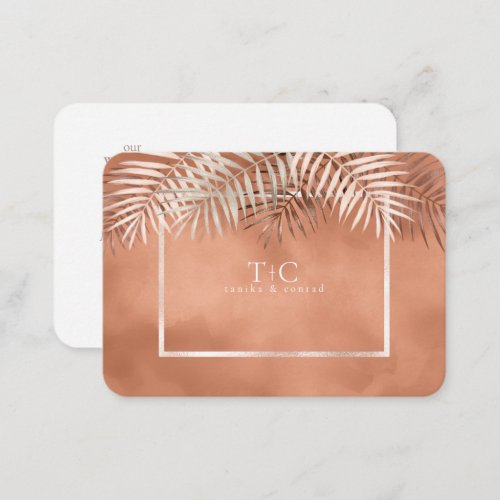 Lush Palm Leaf Wedding Website Terra Cotta ID956 Enclosure Card