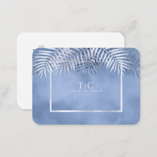 Lush Palm Leaf Wedding Website Windsor Blue ID956 Enclosure Card
