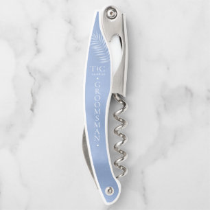 Lush Palm Leaf Wedding Windsor Blue ID956 Waiter's Corkscrew