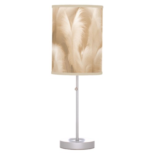 Lush Pampas Grass Photo Realistic AI Art Table Lamp