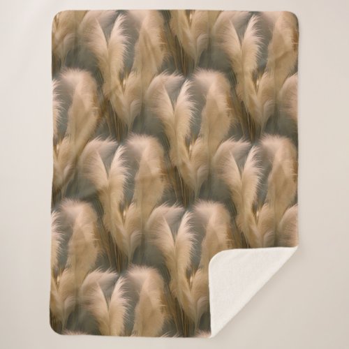 Lush Pampas Grass Photo Realistic  Sherpa Blanket