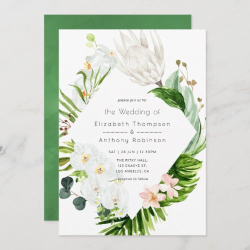 Lush Paradise Tropical Floral Wedding Invitation