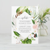 Lush Paradise Tropical Wedding Update Invitation (Standing Front)