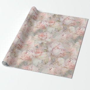 lush peony on a gentle background wrapping paper